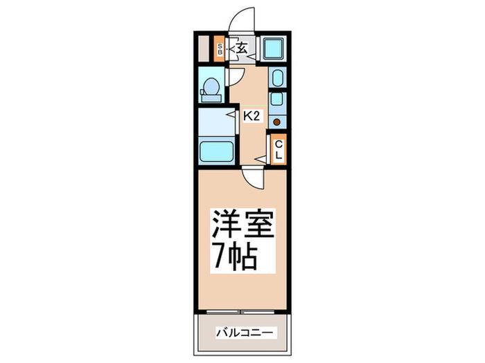 グランセレブ本町(1K/2階)の間取り写真