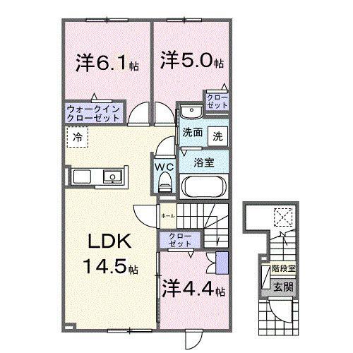 ポラール(3LDK/2階)の間取り写真
