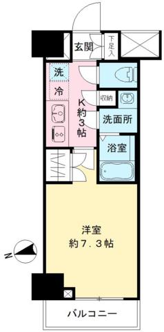 ACOLT府中緑町(1K/6階)の間取り写真