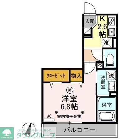 グランチェスタ南浦和(1K/3階)の間取り写真