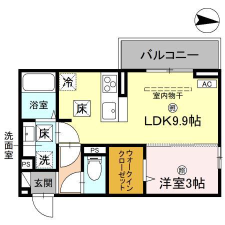 KOHRYU(1LDK/1階)の間取り写真