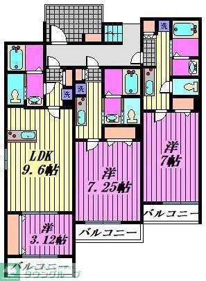 入間市河原町 (1K/1階)の間取り写真