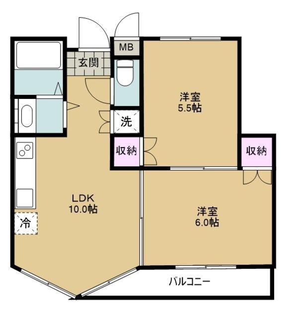 VILLA大泉(2LDK/2階)の間取り写真