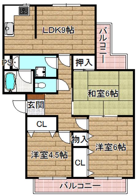 マツウラビル(3LDK/3階)の間取り写真