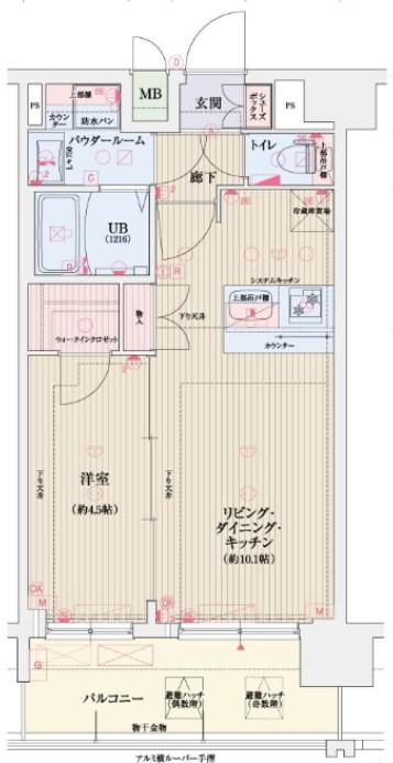 クリスタルグランツ都島本通(1LDK/8階)の間取り写真