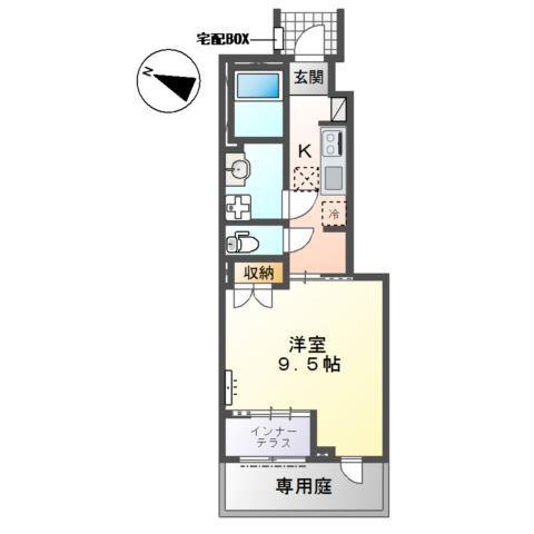 丹波篠山市中野II(1K/1階)の間取り写真