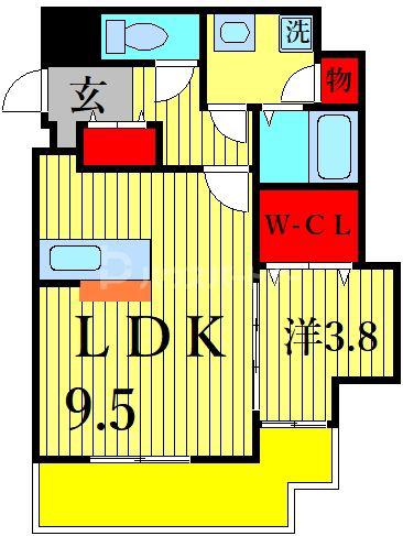 OZAREA葛西I(1LDK/4階)の間取り写真