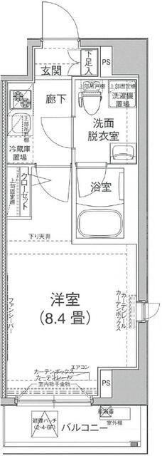 アイルイムーブル西日暮里(1K/4階)の間取り写真