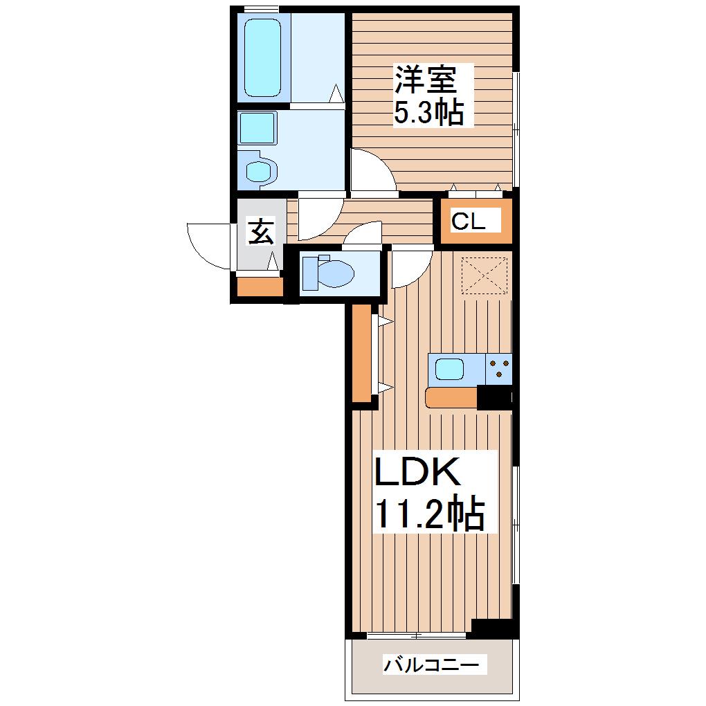 D-ROOMKUBOTAII(1LDK/3階)の間取り写真
