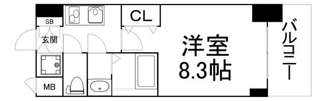 サムティ本町橋IIMEDIUS(1K/8階)の間取り写真
