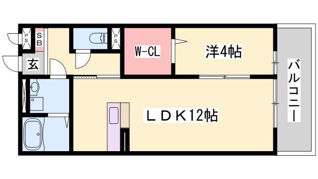 フィグガーデン(1LDK/1階)の間取り写真