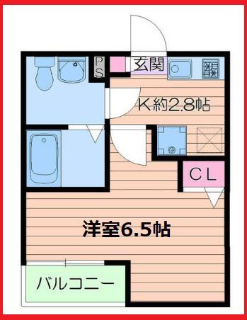フォレスティエール(1K/1階)の間取り写真