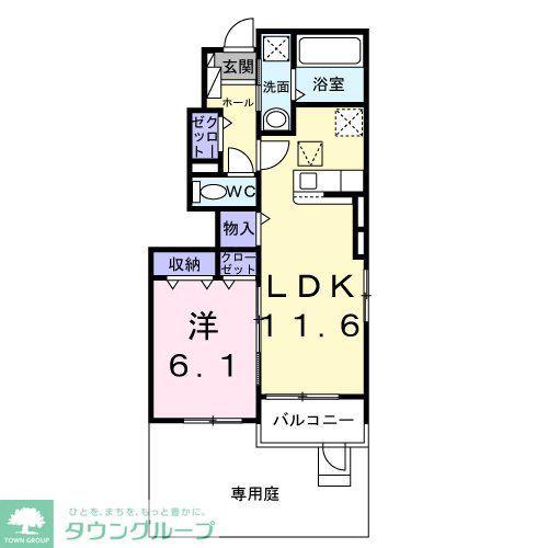 ヴェル セレッソ(1LDK/1階)の間取り写真