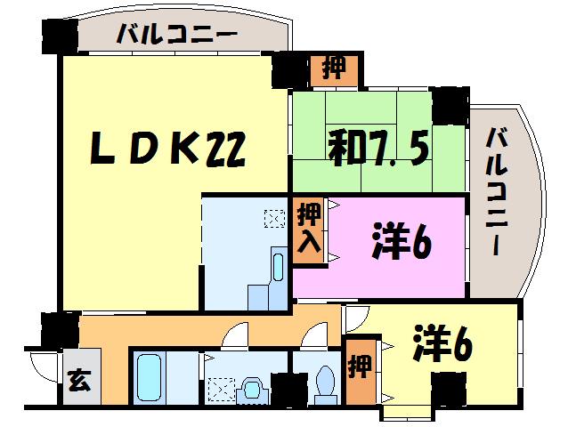 メゾン筑波嶺(3LDK/3階)の間取り写真