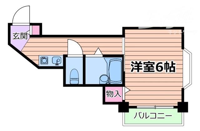 グローリーI(1K/2階)の間取り写真