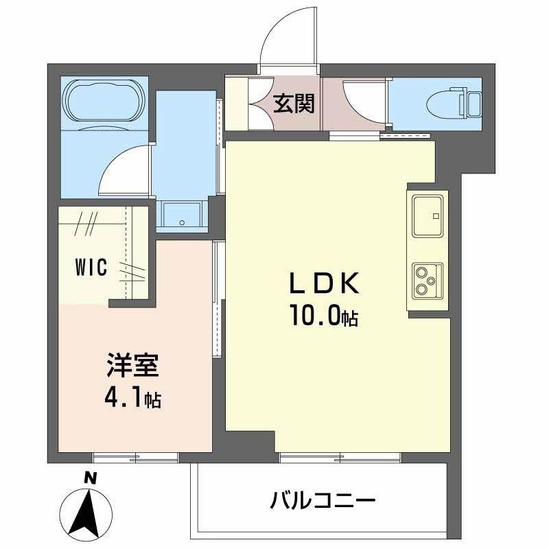 アジュール(1LDK/1階)の間取り写真