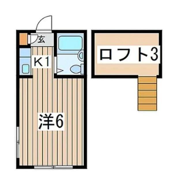パレモア南林間(1K/2階)の間取り写真