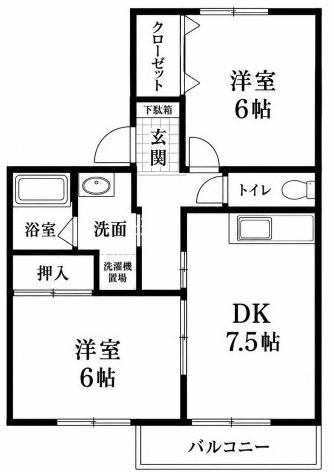 プランドール423(2LDK/2階)の間取り写真