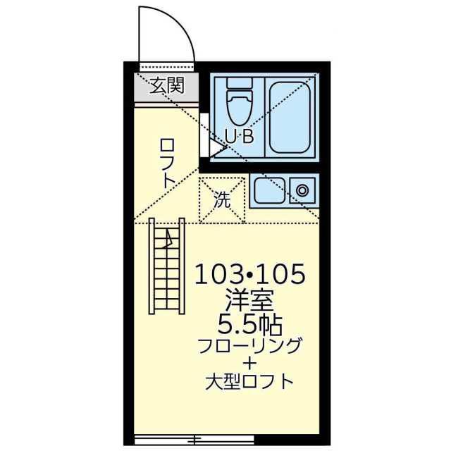 ユナイト上末吉サンロレンツォ(ワンルーム/1階)の間取り写真