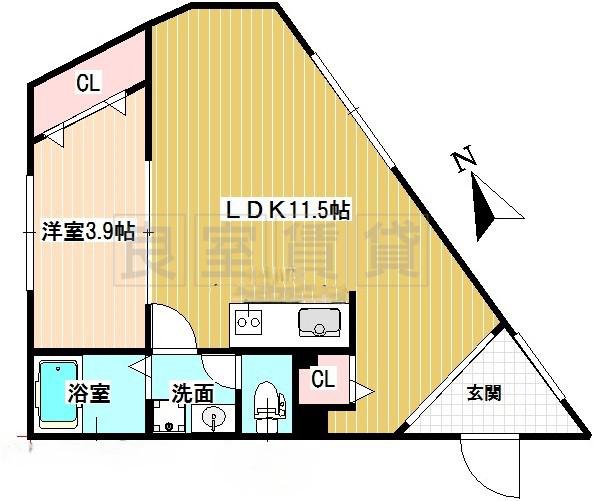 吹上ラ・ファイエット(1LDK/1階)の間取り写真