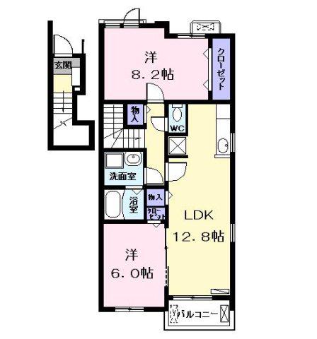 マグノリアY・MII(2LDK/2階)の間取り写真