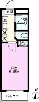 コンフェスト晋栄III(1K/2階)の間取り写真