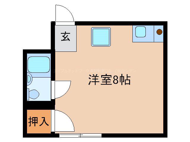ベルコーポ西後町(ワンルーム/2階)の間取り写真