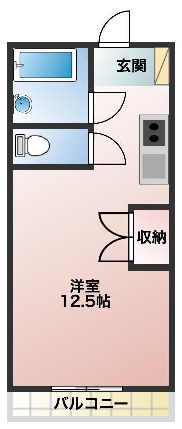 サハラビル(ワンルーム/2階)の間取り写真