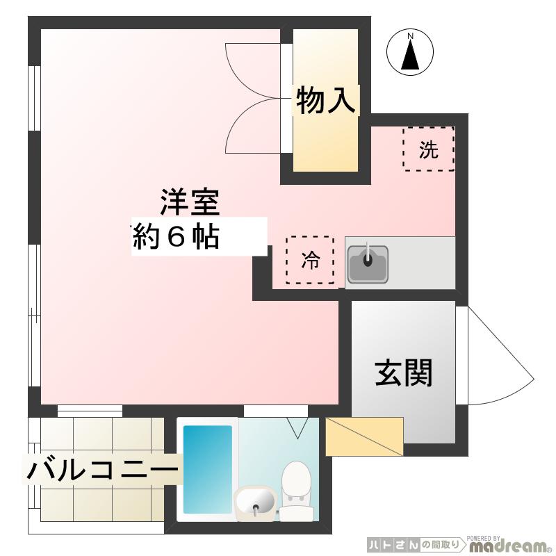 イワタビル(1K/3階)の間取り写真