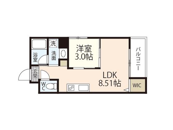 MOVE旭園ノース(1LDK/1階)の間取り写真