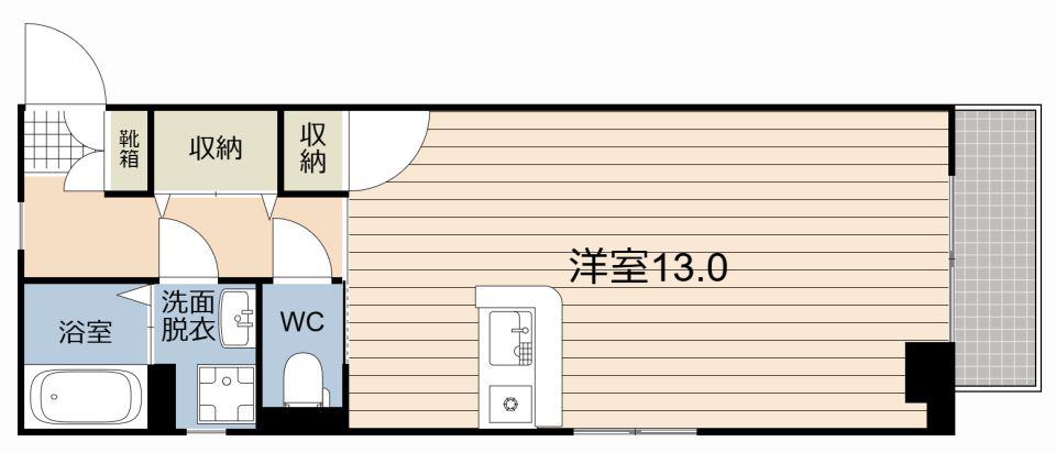 レジデンスFUKU(ワンルーム/5階)の間取り写真