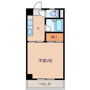 柳丸コーポ南棟(1K/6階)の間取り写真