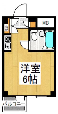 東村山ペガサスビルB館(ワンルーム/3階)の間取り写真