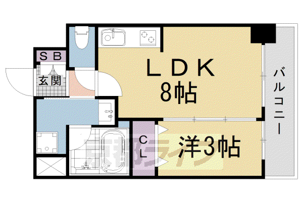 ピーノ京都西大路(1LDK/5階)の間取り写真