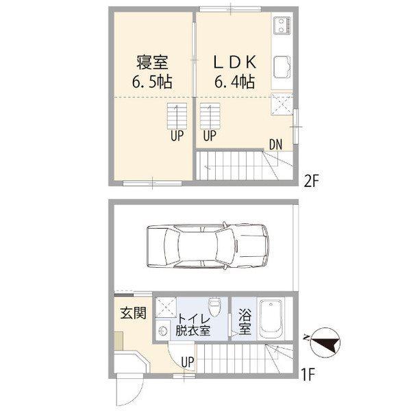 グローリア吉川(1LDK/1階)の間取り写真