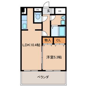 パークラガッツア(1LDK/5階)の間取り写真