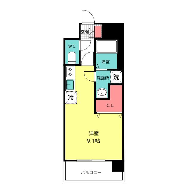 ブランシエスタ千早RJR(ワンルーム/3階)の間取り写真