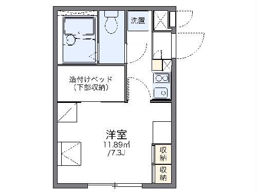 レオパレス新柏(1K/1階)の間取り写真