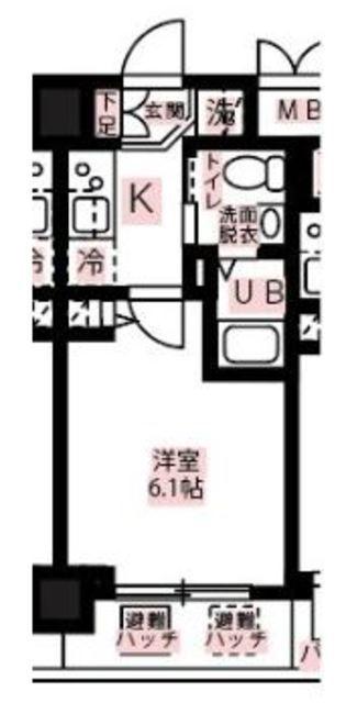ハーモニーレジデンス新横浜(1K/4階)の間取り写真