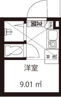 GARUNA OKUBO(ワンルーム/1階)の間取り写真