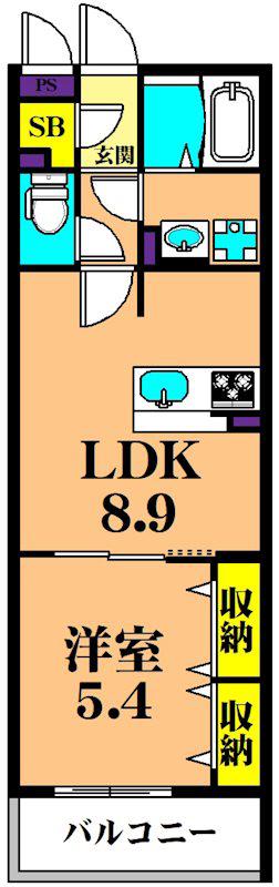 リブリ・南品川(1LDK/4階)の間取り写真