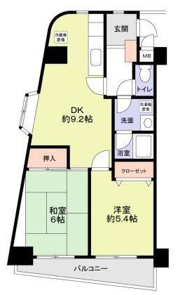 アドバンス江古田(2DK/4階)の間取り写真