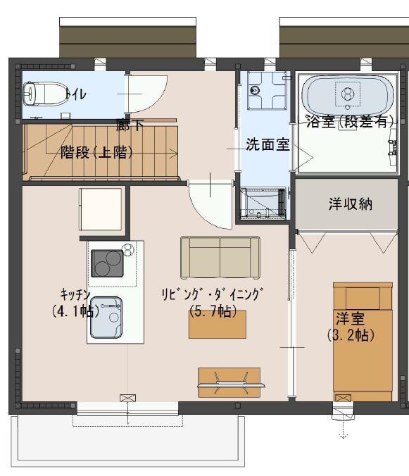 Kレジデンス駅前通II(1LDK/2階)の間取り写真