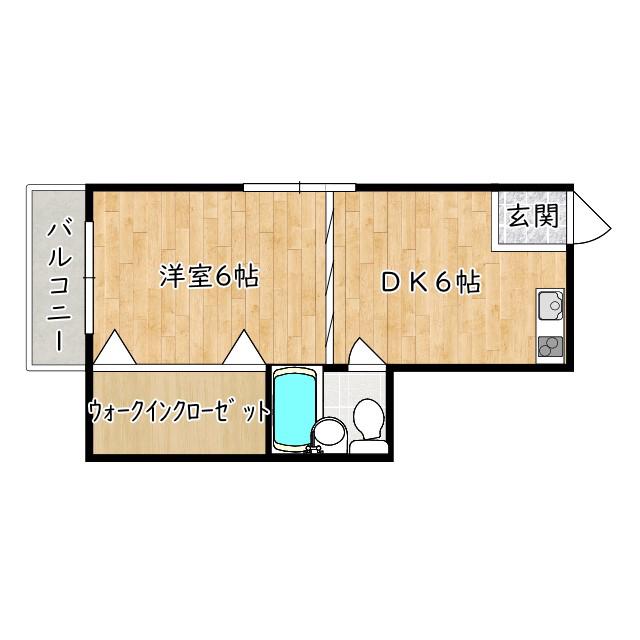 ルーチェ東羽衣(1DK/2階)の間取り写真