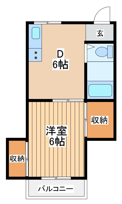 第2ひばりマンション(1DK/3階)の間取り写真