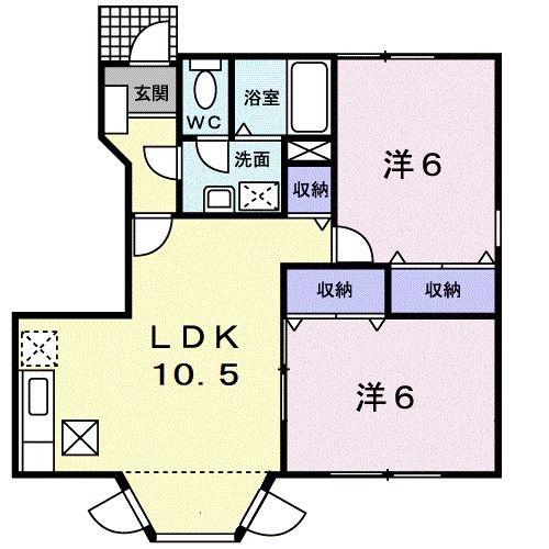 ドリーム21(2LDK/1階)の間取り写真