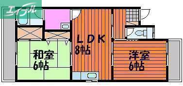 シリウス21(2LDK/2階)の間取り写真