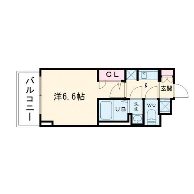 S-RESIDENCE福島玉川DEUX(1K/15階)の間取り写真