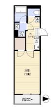 ルピナス清川(1K/2階)の間取り写真