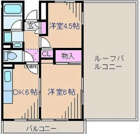 エルム大倉山第9(2DK/7階)の間取り写真
